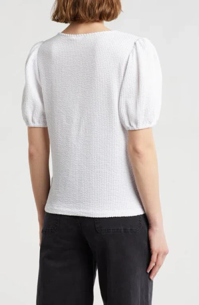 Daniel Rainn Rib Textured T-shirt In New White