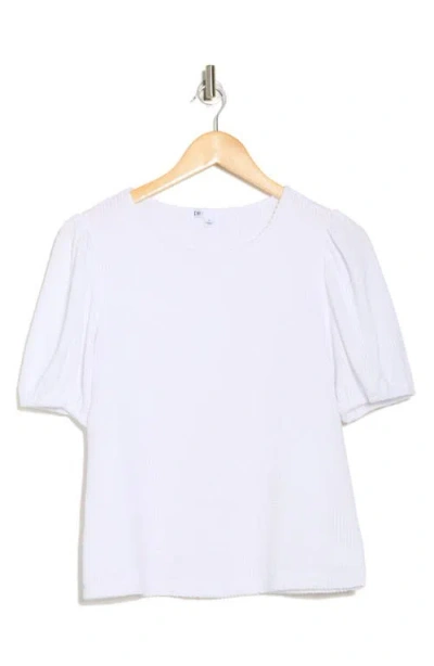 Daniel Rainn Rib Textured T-shirt In New White