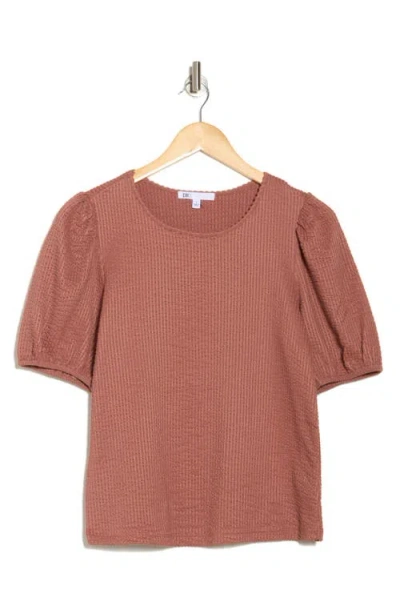 Daniel Rainn Rib Textured T-shirt In Washed Rouge