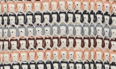 Daniel Rainn Openwork Stripe Sweater In Pink Multi