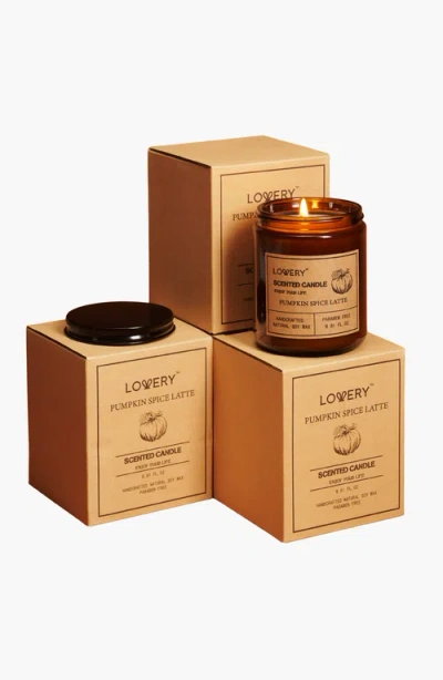 Lovery Pumpkin Spice Latte Candle Gift Set In Amber