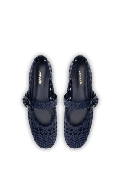 Larroude Larroudé Verona Macrame Ballet Flat In Blue
