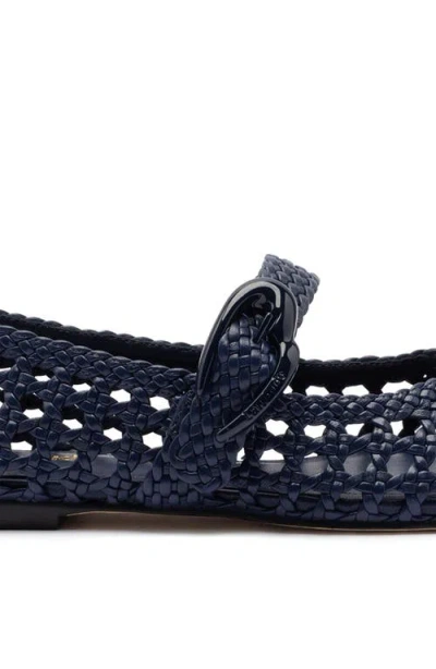 Larroude Larroudé Verona Macrame Ballet Flat In Blue