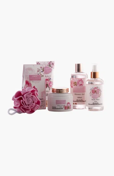 Lovery Wild Rose And Raspberry Body Care 7 Piece Gift Set In Pink Floral Design