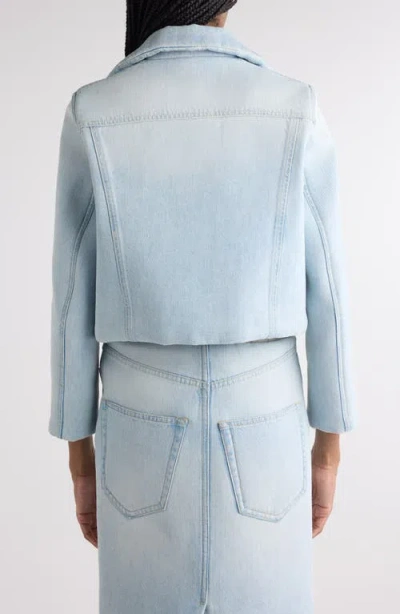 Acne Studios Osky Padded Denim Crop Jacket In Light Blue