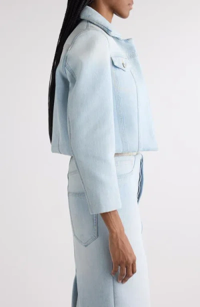 Acne Studios Osky Padded Denim Crop Jacket In Light Blue