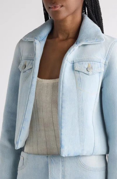 Acne Studios Osky Padded Denim Crop Jacket In Light Blue