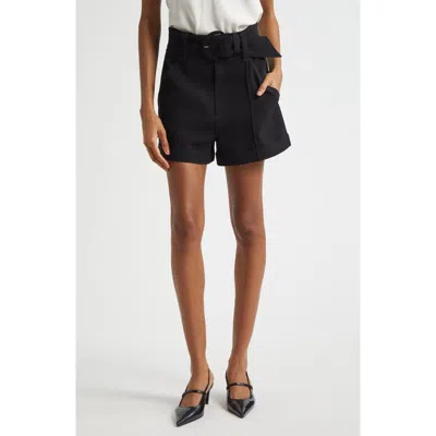 Cinq À Sept Aldi Belted High-rise Stitched Shorts In Black