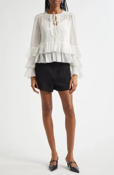 Cinq À Sept Aldi Belted High-rise Stitched Shorts In Black