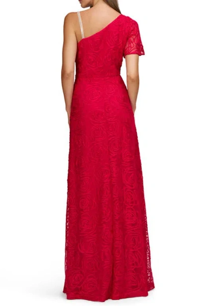 Js Collections Anastasia Single Flutter Sleeve Gown In Magenta Gloss