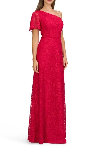 Js Collections Anastasia Single Flutter Sleeve Gown In Magenta Gloss
