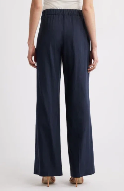 Hugo Boss Boss Linen Blend Flare Pants In Sky Captain