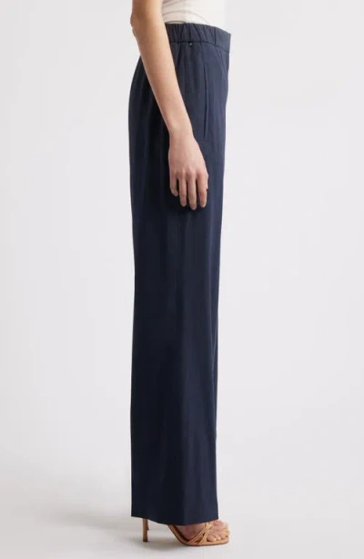 Hugo Boss Boss Linen Blend Flare Pants In Sky Captain