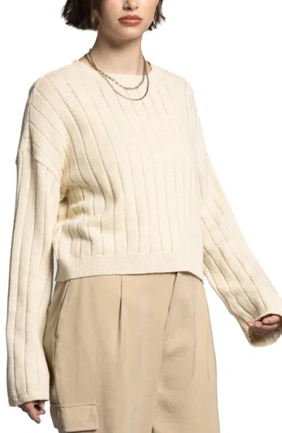 Weekend Los Angeles Francesca Linen & Cotton Sweater In Bone