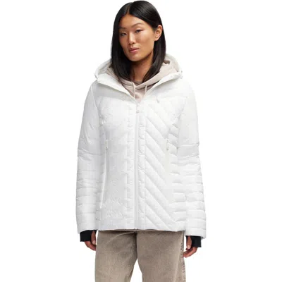 Pajar Esmay Lightweight Mixed Media Quilted Packable Puffer In White Opal