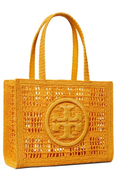 Tory Burch Small Rafia Tote Crochet Design In Peachy