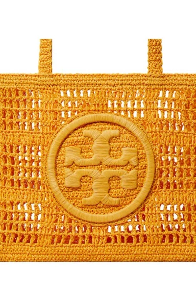 Tory Burch Small Rafia Tote Crochet Design In Peachy