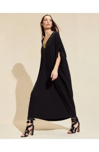 Cynthia Rowley Calypso Kaftan In Black