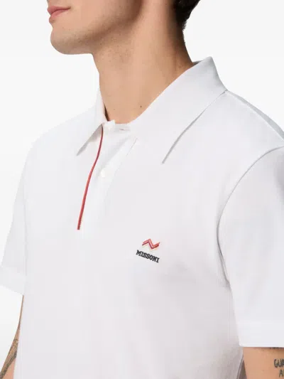 Missoni Polo Shirt With Embroidered Logo In White