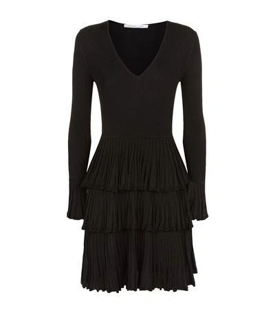 Diane Von Furstenberg Sharlynn Ruffled Bell Sleeve Dress In Black