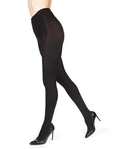 Memoi Women's Cashmere Blend Flat Knit Sweater Tights In Black