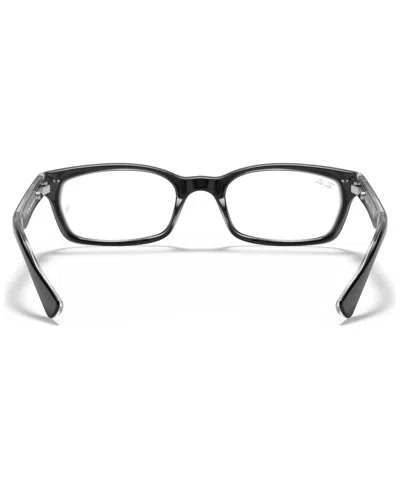 Ray Ban Rx5150 Unisex Rectangle Eyeglasses In Black On Transparent