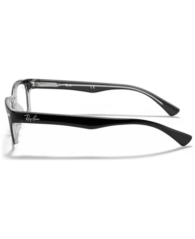 Ray Ban Rx5150 Unisex Rectangle Eyeglasses In Black On Transparent