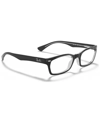 Ray Ban Rx5150 Unisex Rectangle Eyeglasses In Black On Transparent