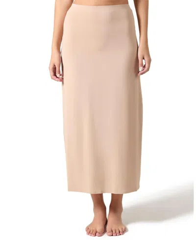 Memoi Women's Silky-smooth Bonded 34" Maxi Slip Skirt Csp202-34 In Nude