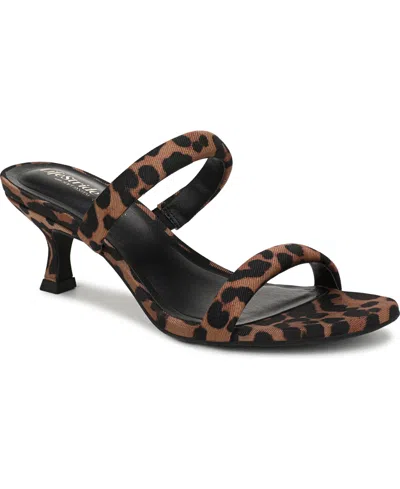 Lifestride Women's Nalani Open Round Toe Slide Dress Sandals In Brown Multi Fabric