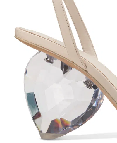 Kate Spade Crystal Heart Heel Sandals In Cream
