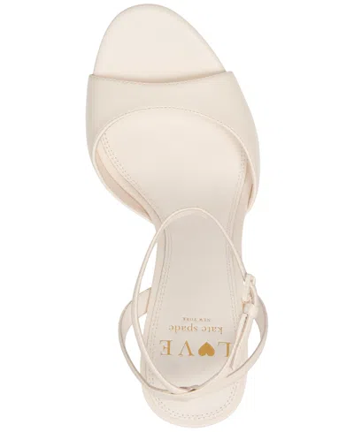Kate Spade Crystal Heart Heel Sandals In Cream