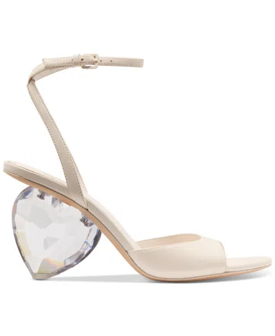 Kate Spade Crystal Heart Heel Sandals In Cream