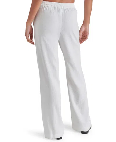 Steve Madden Venetia Linen Blend Drawstring Pants In White