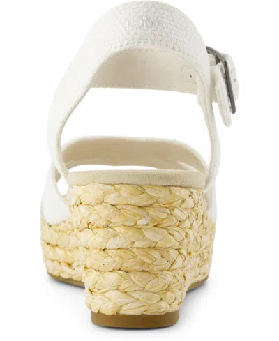 Toms Women's Audrey Espadrille Wedge Sandals In White Beachside Woven