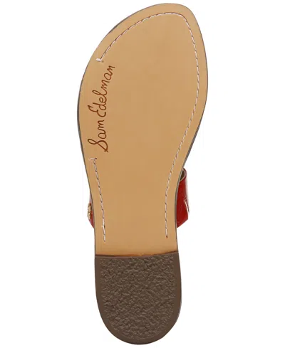 Sam Edelman Women's Gala Slide Flat Sandals In Summer Red Leather