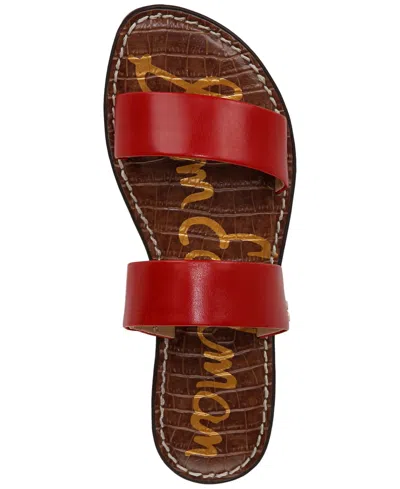 Sam Edelman Women's Gala Slide Flat Sandals In Summer Red Leather