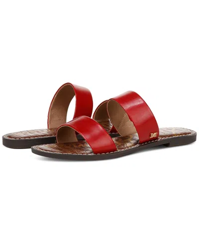 Sam Edelman Women's Gala Slide Flat Sandals In Summer Red Leather