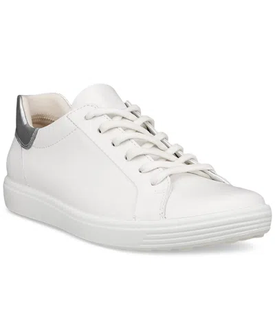 Ecco Soft 7 Sneaker In White,pure Silver