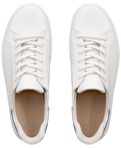 Ecco Soft 7 Sneaker In White,pure Silver