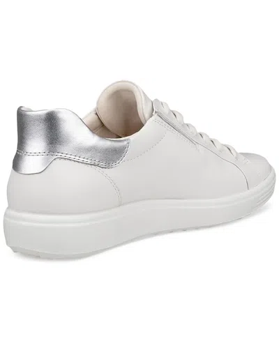Ecco Soft 7 Sneaker In White,pure Silver