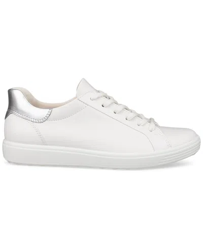 Ecco Soft 7 Sneaker In White,pure Silver