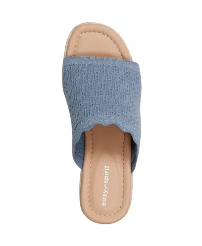 Easy Spirit Women's Shanice Espadrille Wedge Sandals In Blue,silver