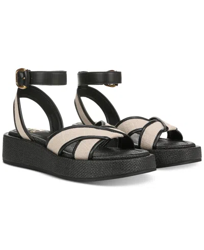Sam Edelman Women's Nylia Ankle Strap Sandal In Natural Black In Natural Black Linen