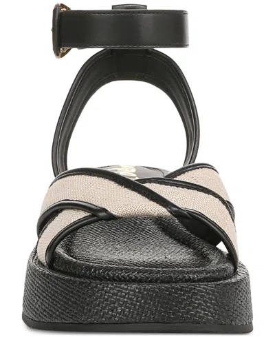 Sam Edelman Women's Nylia Ankle Strap Sandal In Natural Black In Natural Black Linen