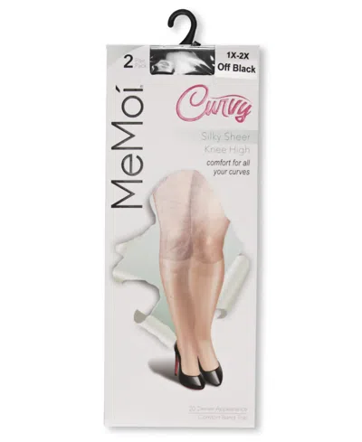 Memoi Silky Sheer Comfort Knee High Socks In Off Black