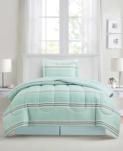 Sunham Aiden Striped 8-pc. Comforter Sets, Exclusively At Macy's In Seafoam