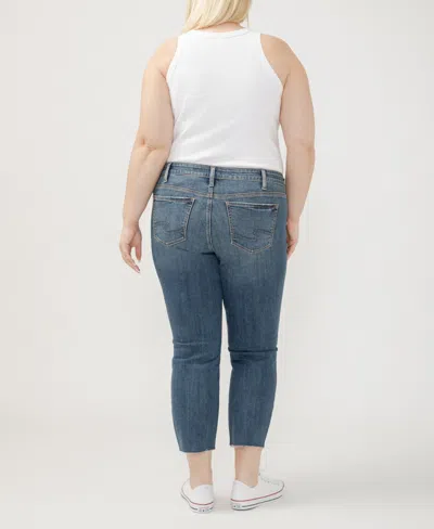 Silver Jeans Co. Plus Size Boyfriend Mid Rise Slim Leg Luxe Stretch Jeans In Serenade