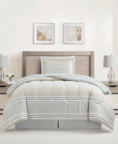 Sunham Aiden Striped 8-pc. Comforter Sets, Exclusively At Macy's In Taupe