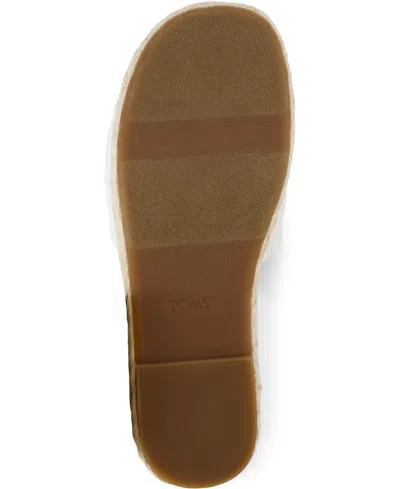 Toms Women's Abby Slide Flatform Espadrille Sandal Beachside Woven In White Beachside Woven,knot